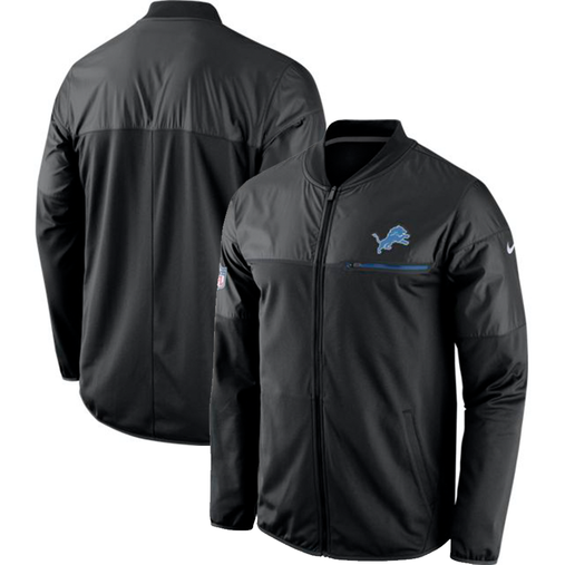 Men's Detroit Lions Nike Gray Sideline Elite Hybrid Full-Zip Jacket