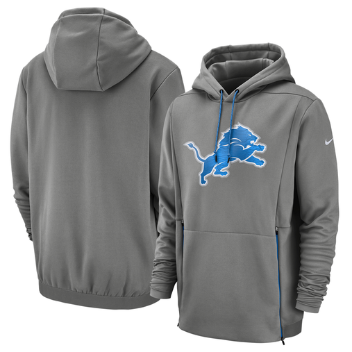 Nike Detroit Lions Dark Steel Gray Thermal Fleece Pullover Hoodie