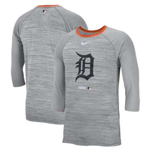 Touch Detroit Tigers Women's Heather Gray Line Drive Long Sleeve Raglan T-Shirt - by Alyssa Milano Small