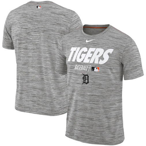 Nike Detroit Tigers Dark Gray Heather Dri-FIT Velocity Raglan 3/4