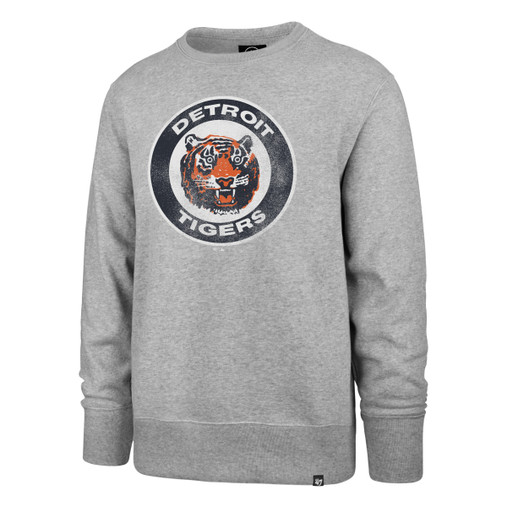 47 Brand Detroit Tigers Slate Gray Cooperstown Imprint Headline Pullover  Hoodie