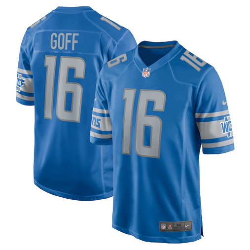 Men's Nike Jared Goff Blue Detroit Lions Game Jersey Size: Large