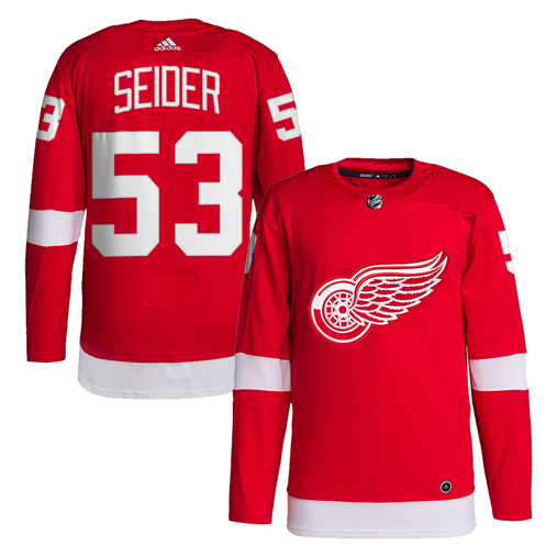 Moritz Seider Red Detroit Red Wings Autographed adidas Authentic Jersey