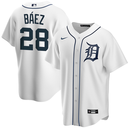 Nike MLB Nike Official Replica Home Jersey Detroit Tigers White