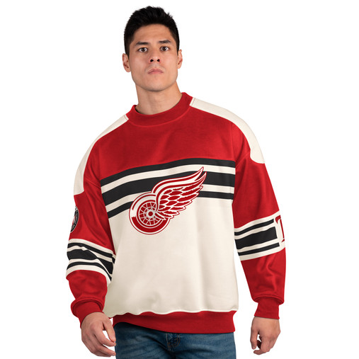 Fanatics Branded NHL Detroit Red Wings Team Wordmark Heather Red Long Sleeve Shirt, Men's, Medium