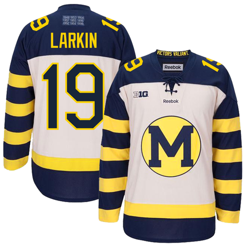 47 Brand University of Michigan Hockey Dylan Larkin Lace-Up Hockey Hooded  Sweatshirt