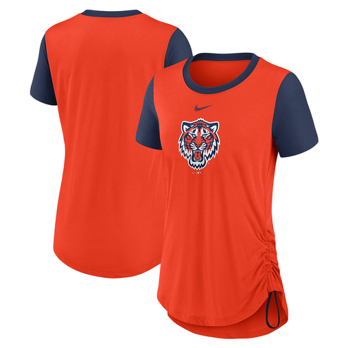 Detroit Tigers Nike Women's Hipster Swoosh Side Cinch Performance T-Shirt - Orange Small