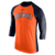 Nike Detroit Tigers Orange Cooperstown Tri-Blend 3/4 Sleeve Raglan T-Shirt