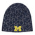 Adidas Michigan Wolverines Navy All-Over Cuffless Knit Hat