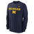Michigan Wolverines Jordan Brand Primetime Primary Stack Pullover Sweatshirt - Navy