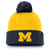 Michigan Wolverines Jordan Brand Peak Standard Cuffed Knit Hat with Pom - Maize/Navy