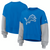 Detroit Lions Nike Women's Oversized Color-Block Pullover Sweatshirt - Blue/Gray