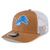Detroit Lions New Era Classic Trucker 9SEVENTY Stretch-Snap Hat - Light Bronze/White