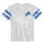 Detroit Lions Outerstuff Women's White Glam Striped Sequin V-Neck T-Shirt