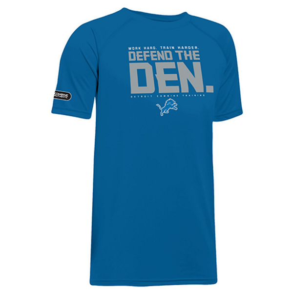 Under Armour Detroit Lions Youth Combine Team Verb Defend The Den Charged Cotton Short Sleeve T-Shirt