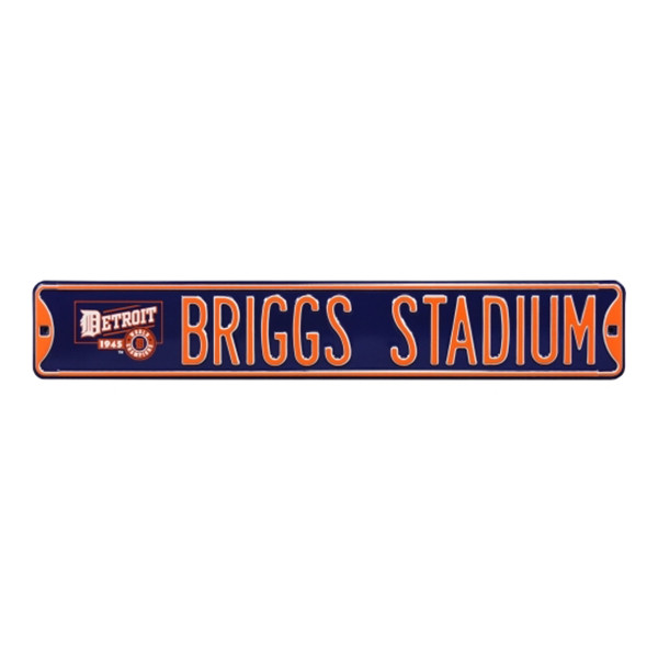 Authentic Street Signs Detroit Tigers Briggs Stadium Metal Street Sign