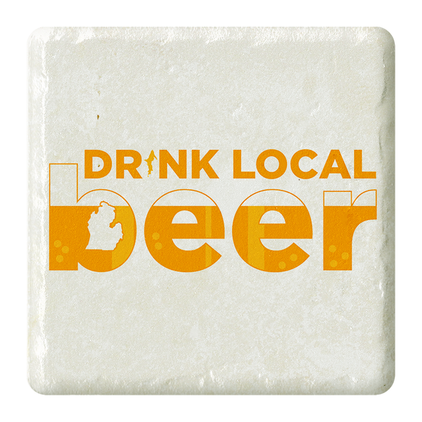 Drink Local Beer Stone Tile Coaster