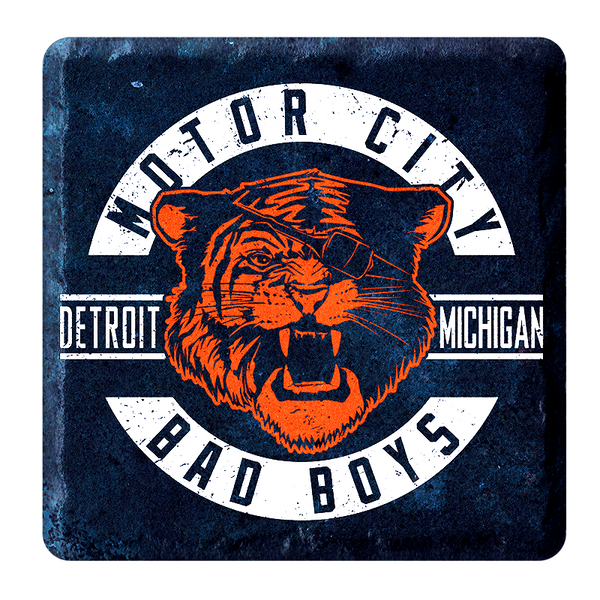 Motor City Bad Boys Tiger w/ Patch Stone Tile Coaster