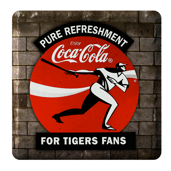 Tiger Stadium Coca-Cola Sign Stone Tile Coaster