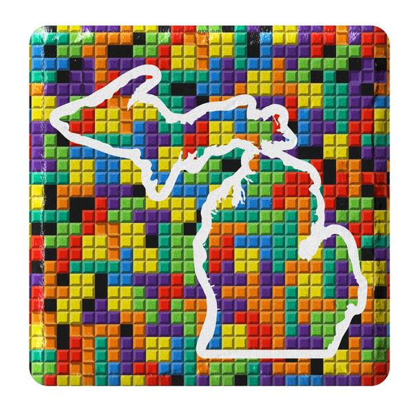 Tetris Michigan Stone Tile Coaster
