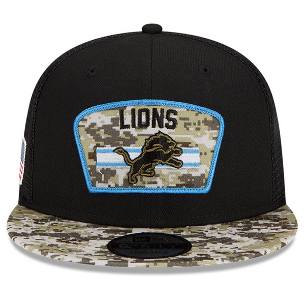 New Era Detroit Lions Black 9Fifty 2021 Salute To Service Snapback Hat