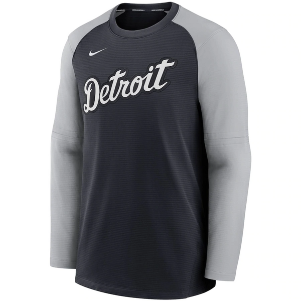 Nike Detroit Tigers Pitch Blue Authentic Collection Pregame Performance Raglan Pullover Sweatshirt