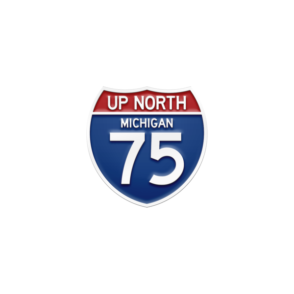 MI Culture North Michigan I-75 Interstate Sign Lapel Pin