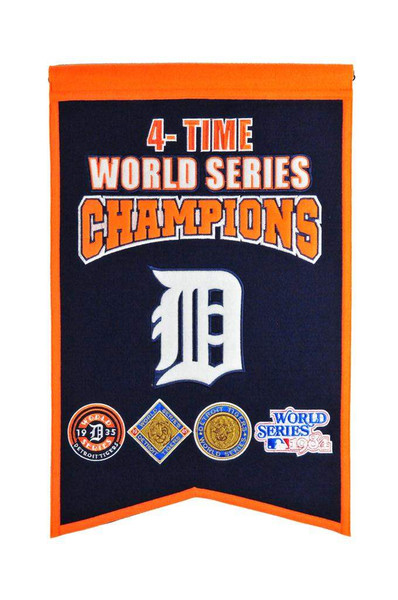 Winning Streak Detroit Tigers 4 Time WS Champions Banner