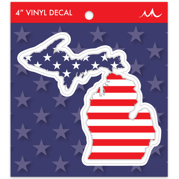 MI Culture Stars & Stripes Michigan Vinyl Decal