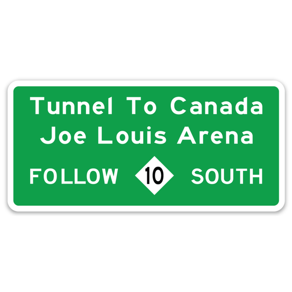 Joe Louis Arena Interstate Sign MI Culture Die Cut Vinyl Decal