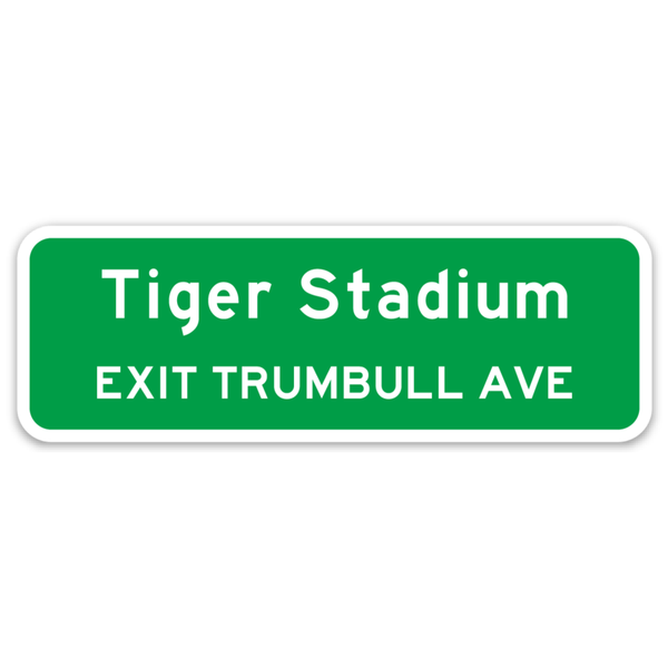 Tiger Stadium Interstate Sign MI Culture Die Cut Vinyl Decal