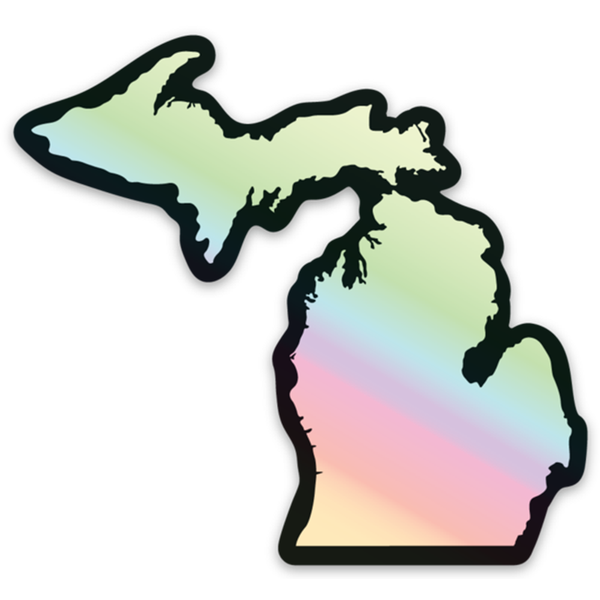 MI Culture State of Michigan Holographic Die Cut Vinyl Decal