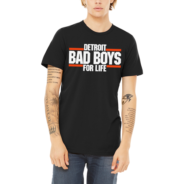 Motor City Bad Boys Black Detroit Bad Boys For Life Short Sleeve T-Shirt