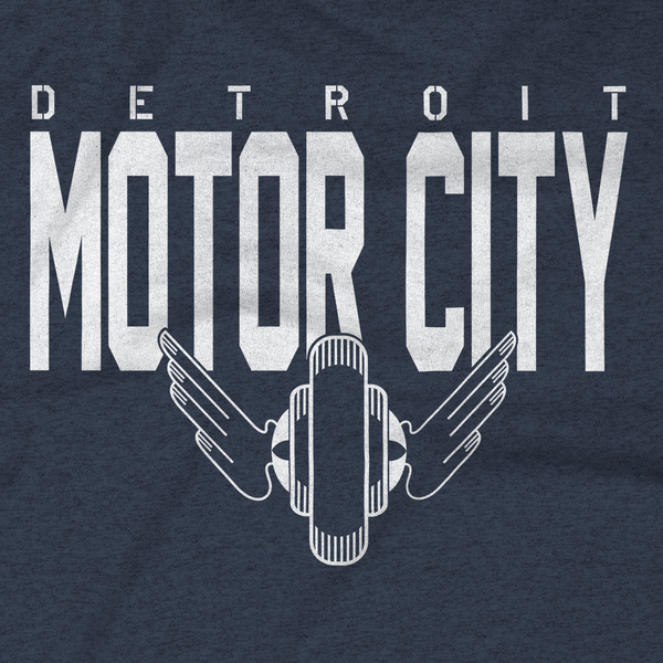 MI Culture Midnight Navy Detroit Motor City Wheel T-Shirt