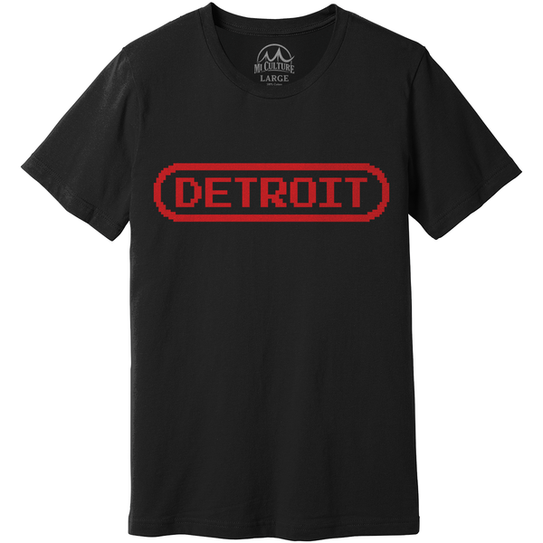 MI Culture Black 8-Bit Detroit T-Shirt