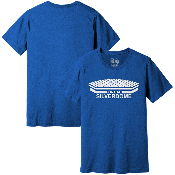 Pontiac Silverdome Logo MI Culture T-Shirt - Blue