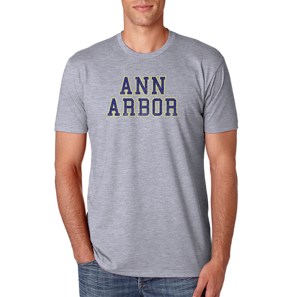 MI Culture Heather Gray Blocked Ann Arbor Short Sleeve T-Shirt