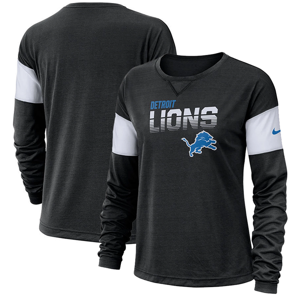 Nike Detroit Lions Women's Black Breathe Long Sleeve T-Shirt