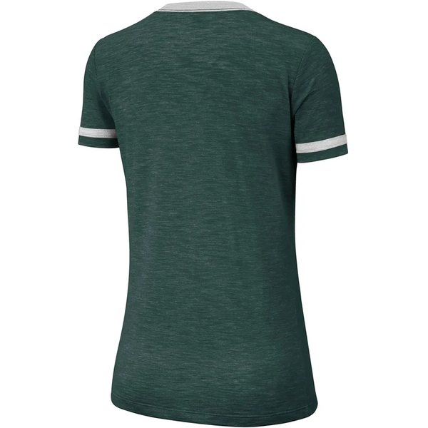 Nike Michigan State Spartans Women's Green Dri-FIT Fan Slub V-Neck Performance T-Shirt