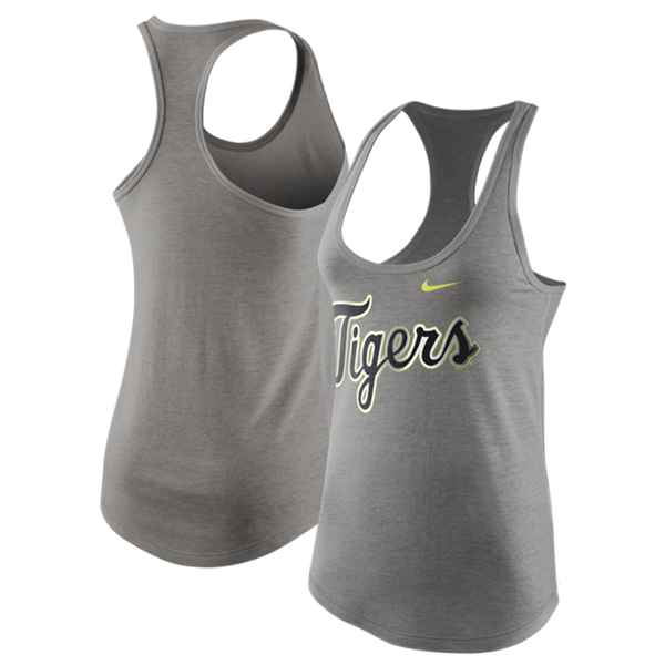 Nike Detroit Tigers Women's Gray Tri-Blend Chrome Radness Tank Top