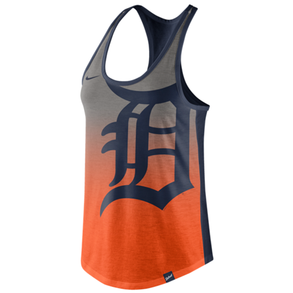 Nike Women's Navy Detroit Tigers Logo Fade High Neck Performance Tank Top