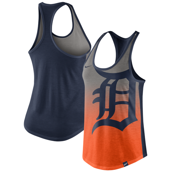 Nike Detroit Tigers Women's Orange Tri Fade Racerback Tank Top