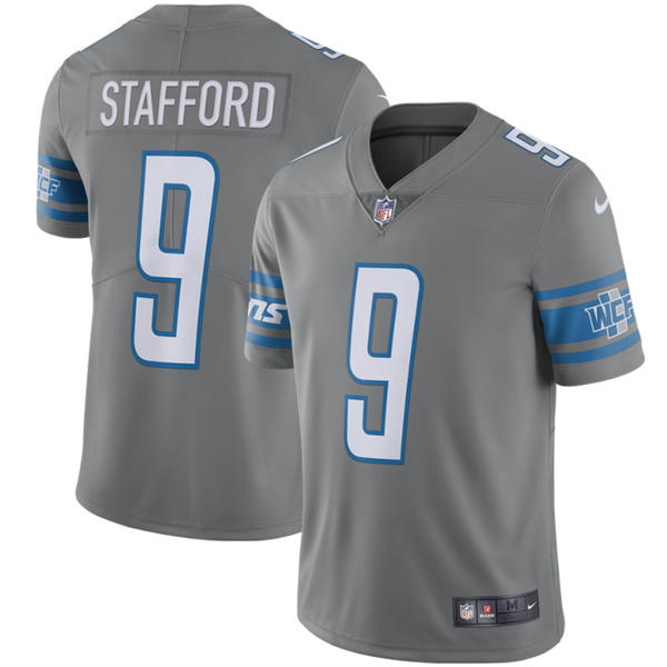 Nike Detroit Lions No9 Matthew Stafford White With C Patch Men's Stitched NFL Elite Jersey