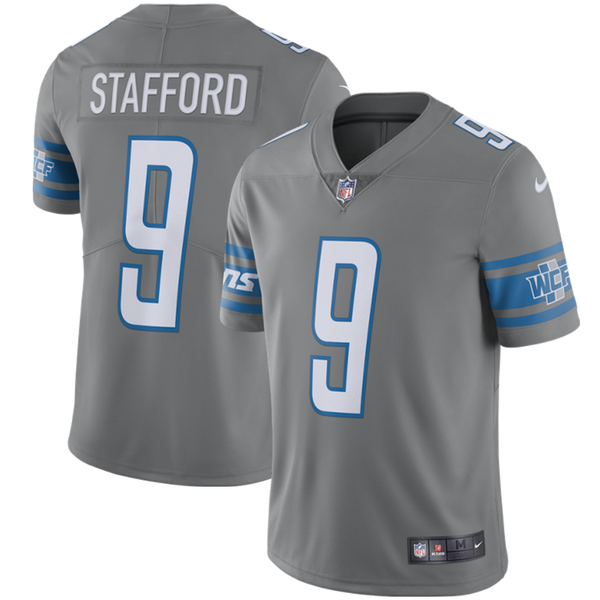 Detroit Lions No9 Matthew Stafford Men's Nike Gray Gridiron II Vapor Untouchable Limited Jersey