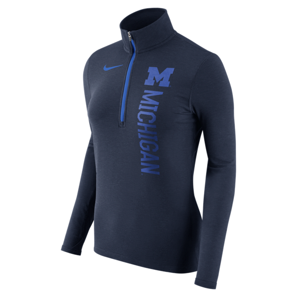 Nike Michigan Wolverines Women's Navy Dri-Fit 1/4 Zip Performance Jacket