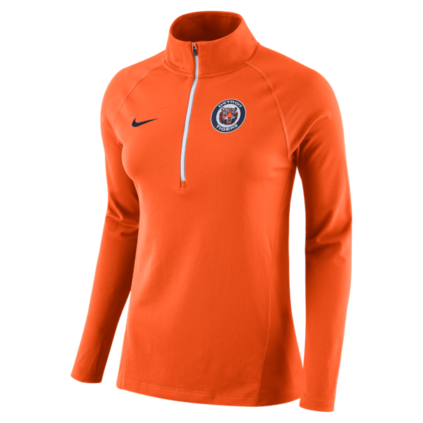 Nike Detroit Tigers Women's Orange Dri-FIT Cooperston Element Half Zip Performance Jacket