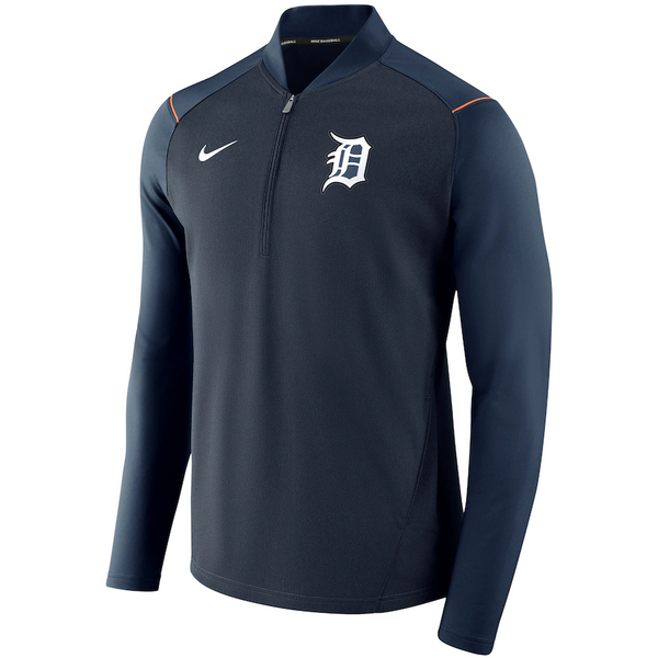 Nike Detroit Tigers Navy Heather Elite Half-Zip Pullover Jacket