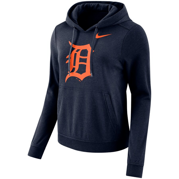 Nike Detroit Tigers Women's Navy Club Tri-Blend Pullover Hoodie