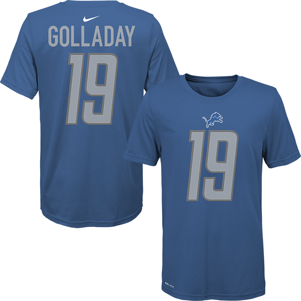 Nike Detroit Lions Youth Blue Kenny Golladay Dri-FIT Player Pride Name & Number T-Shirt