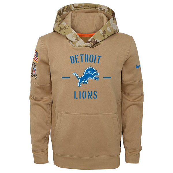 Nike Detroit Lions Youth Parachute Beige 2019 Salute To Service Thermal  Pullover Hoodie - Gameday Detroit